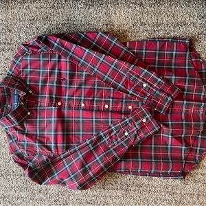 polo ralph lauren flannel boys large barley worn
